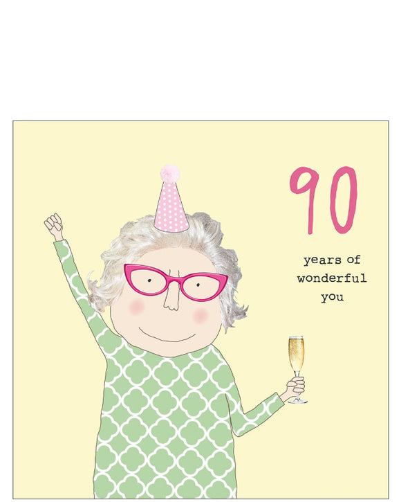 90 Years of Wonderful You - Rosie Made a Thing 90th Birthday card