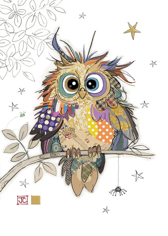 Otto Owl - Bug Art greetings greetings card