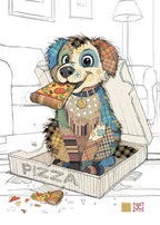 Pedro Pup - Bug Art blank greetings card