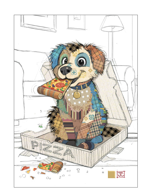 Pedro Pup - Bug Art blank greetings card