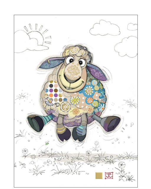 Sasha Sheep - Bug Art greetings cards
