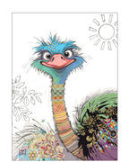 Oscar Ostrich - Bug Art greetings cards