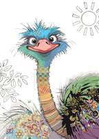 Oscar Ostrich - Bug Art greetings cards