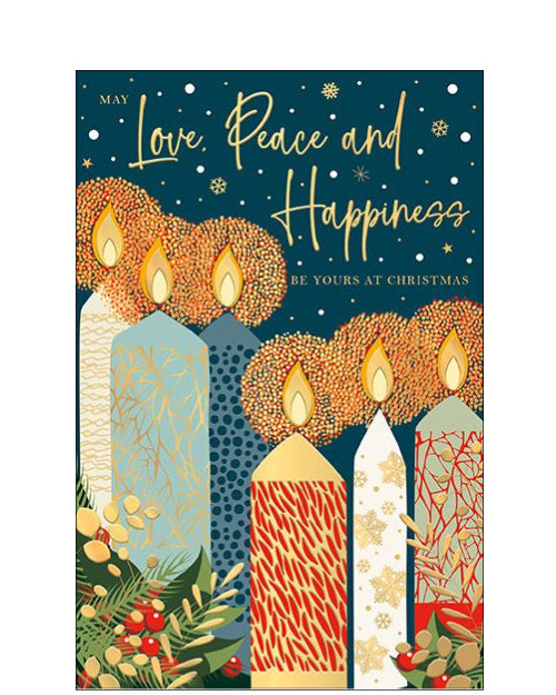 Love, Peace and Happiness Christmas card