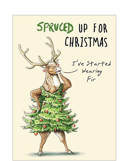 SPRUCED up for Christmas - funny Christmas card