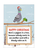 Pigeon in a tree - funny Christmas card
