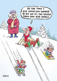 Slide away - funny Christmas card