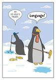 Frozen ice hole - funny Christmas card