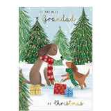 This cute Christmas card for a very special Grandad is decorated with an illustration of two dogs in a snowy, festive landscape.&nbsp;The caption on the front of this Christmas card reads “To the best Grandad at Christmas”.