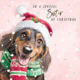 Sister at Christmas card
