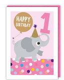 Elephant - 1st Birthday card