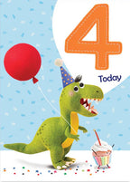 Dinosaur - 4th Birthday Card