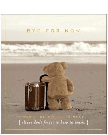 Bye for now - Leaving card