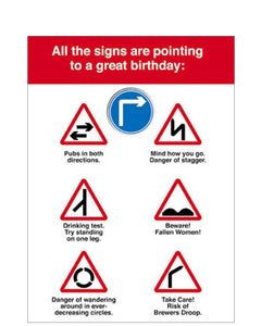 Many happy right turns - Birthday card