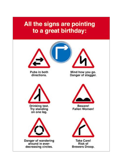 Many happy right turns - Birthday card