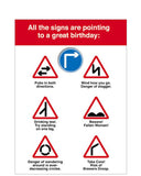 Many happy right turns - Birthday card