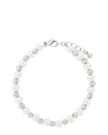 Rhodium Crystal Ball Pearl Bracelet - Indulgence Jewellery
