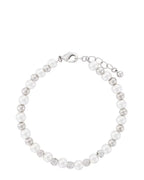 Rhodium Crystal Ball Pearl Bracelet - Indulgence Jewellery