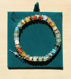 Gold colour beads crystal stretch bracelet - Indulgence Jewellery