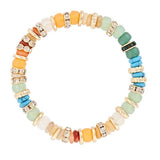 Gold colour beads crystal stretch bracelet - Indulgence Jewellery