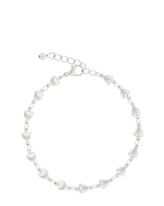 Rhodium Heart Bracelet - Indulgence Jewellery