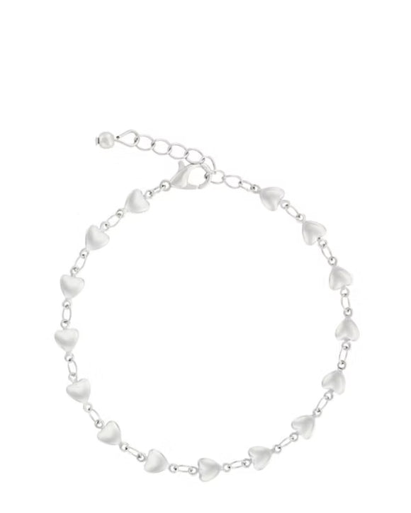 Rhodium Heart Bracelet - Indulgence Jewellery