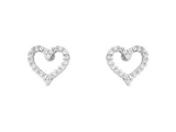 Heart CZ Rhodium Earrings - Indulgence Jewellery