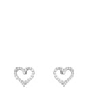 Heart CZ Rhodium Earrings - Indulgence Jewellery