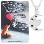 Fox Under The Moon Silver Plated Necklace Moon