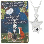Fox Under The Moon Silver Plated Necklace Friends