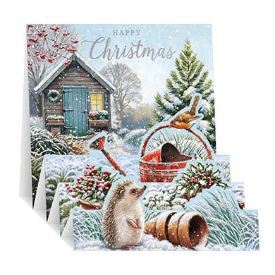 Snowy Garden Shed - Pop up Christmas card