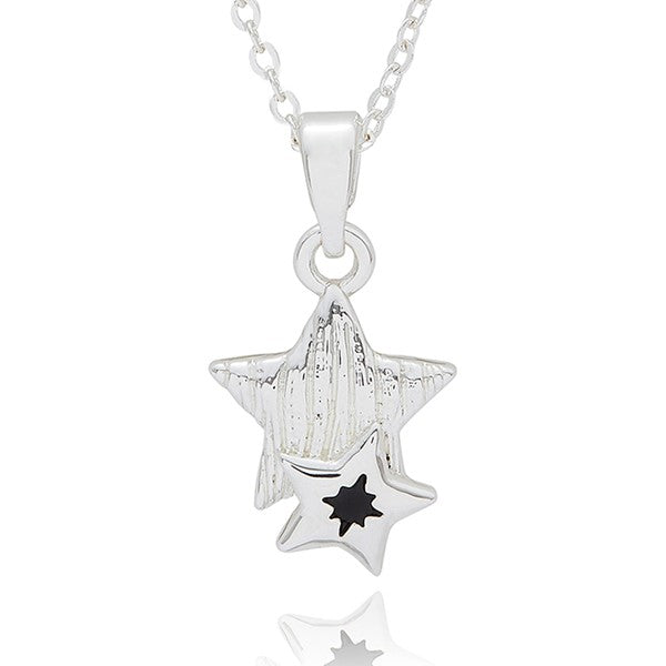 Fox Under The Moon Silver Plated Necklace Friends