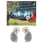 Fox Under The Moon Silver Plated Earrings Friends