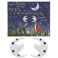 Fox Under The Moon Silver Plated Earrings