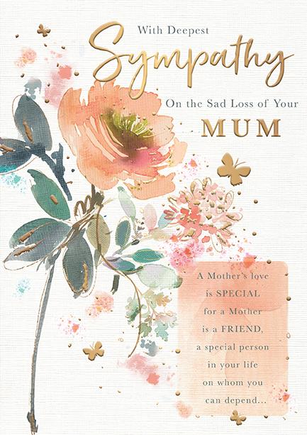 On the sad loss of your Mum - Sympathy card