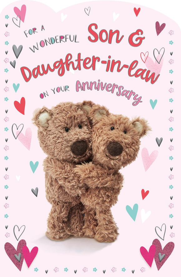 To Son & Daughter-in-law - Barley Bear Anniversary card
