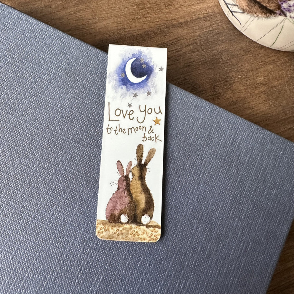 Alex Clark magnetic bookmark - love you to moon & back