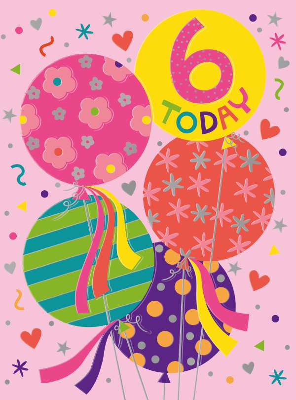 6 Today Birthday card (girl)
