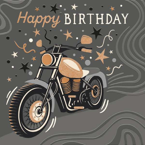 Happy Birthday, motorbike - card