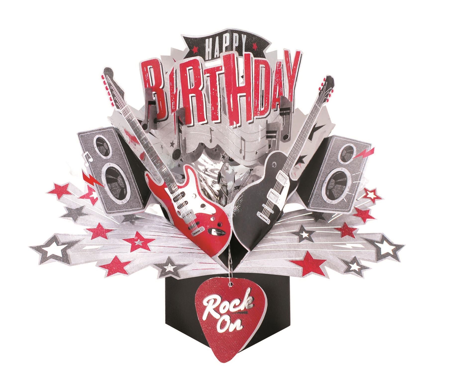 Rock on, Happy Birthday - 3d Second Nature pop up card