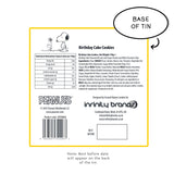 Snoopy birthday cake cookies in tin -