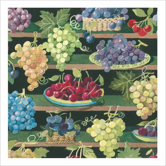 Grapes - blank greeting card