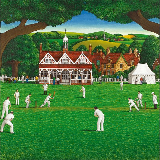 The Cricket Match - blank greeting card