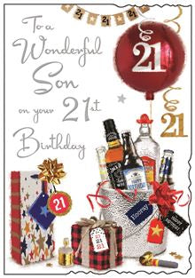 Wonderful Son 21st Birthday - Jonny Javelin card