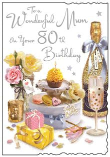 Wonderful Mum 80th Birthday  - Jonny Javelin cards