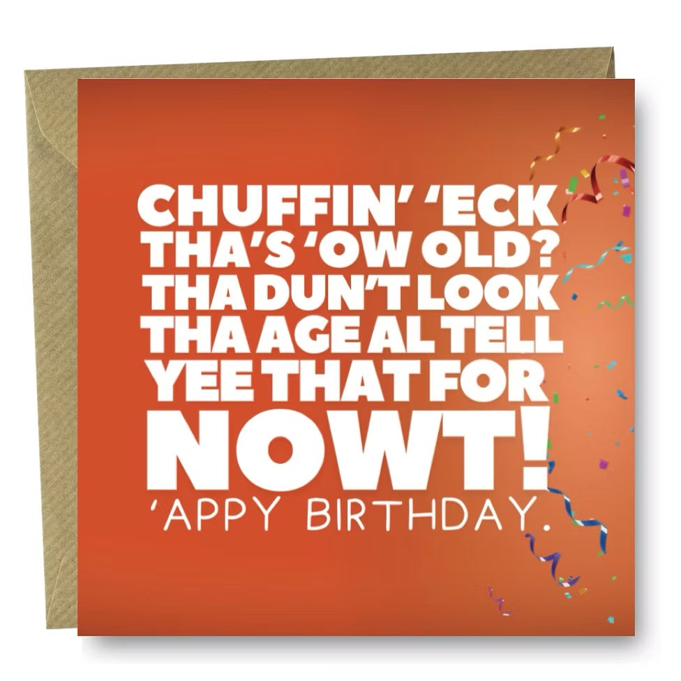Chuffin’ ‘eck Birthday card