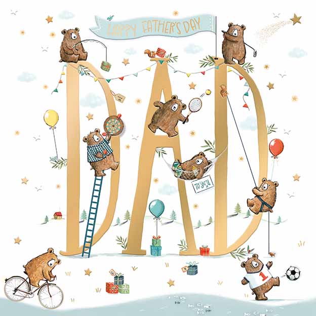 Cute bears, Dad- Father's day card