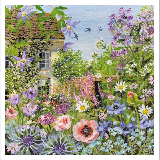 Country garden - blank greetings card