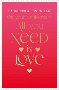 Daughter & son-in-law  Wedding Anniversary card