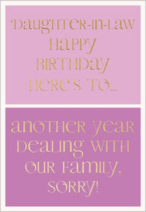 Daughter-in-law birthday- birthday card